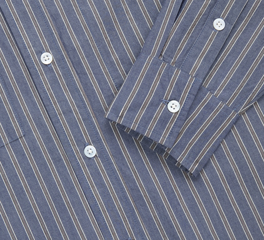 Commuter Shirt - Navy/Coyote Stripe - 4