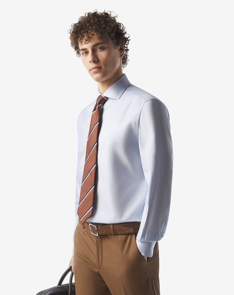 CORNELIANI Light blue cotton shirt outlook
