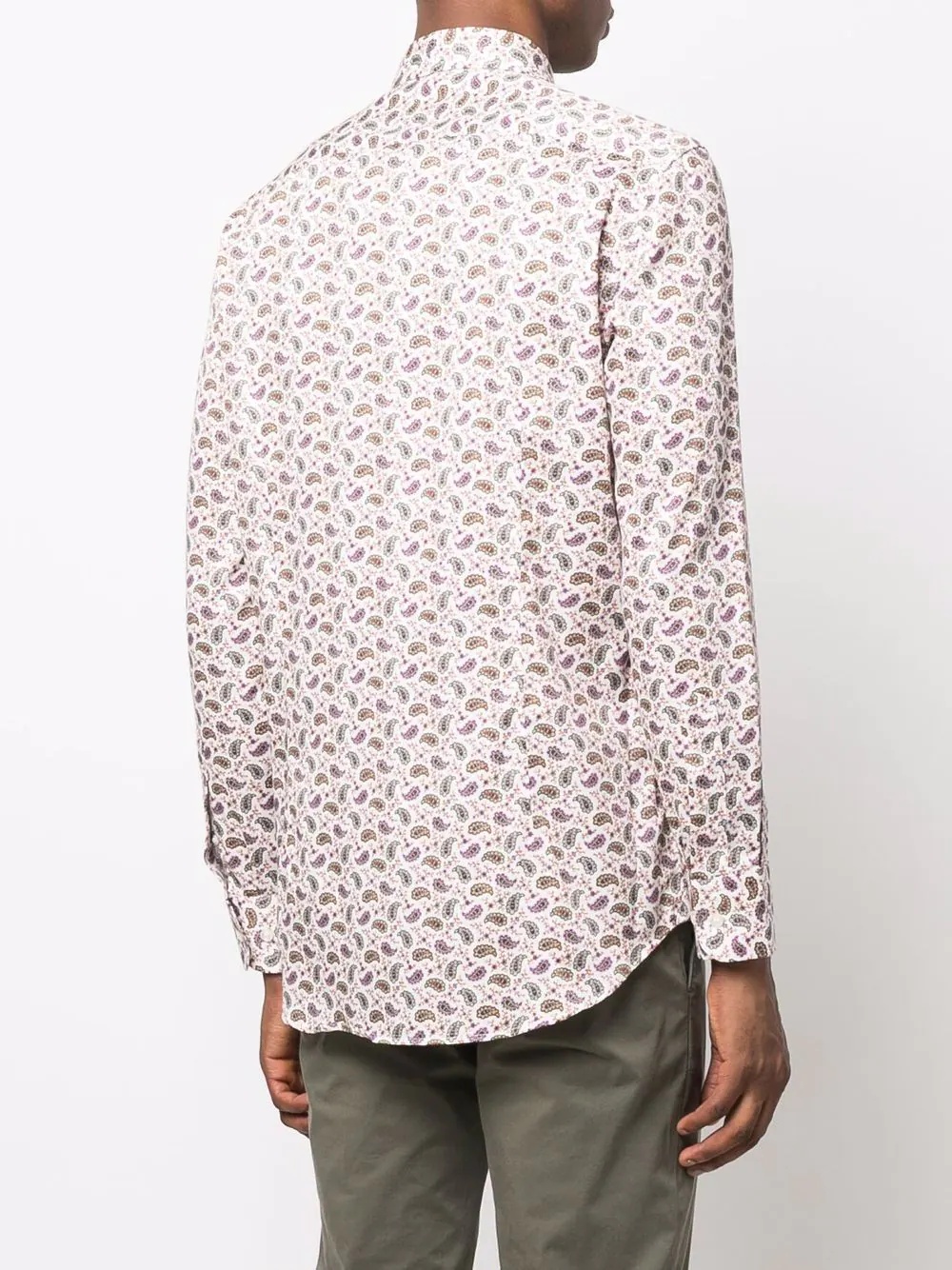 micro paisley-print cotton shirt - 4