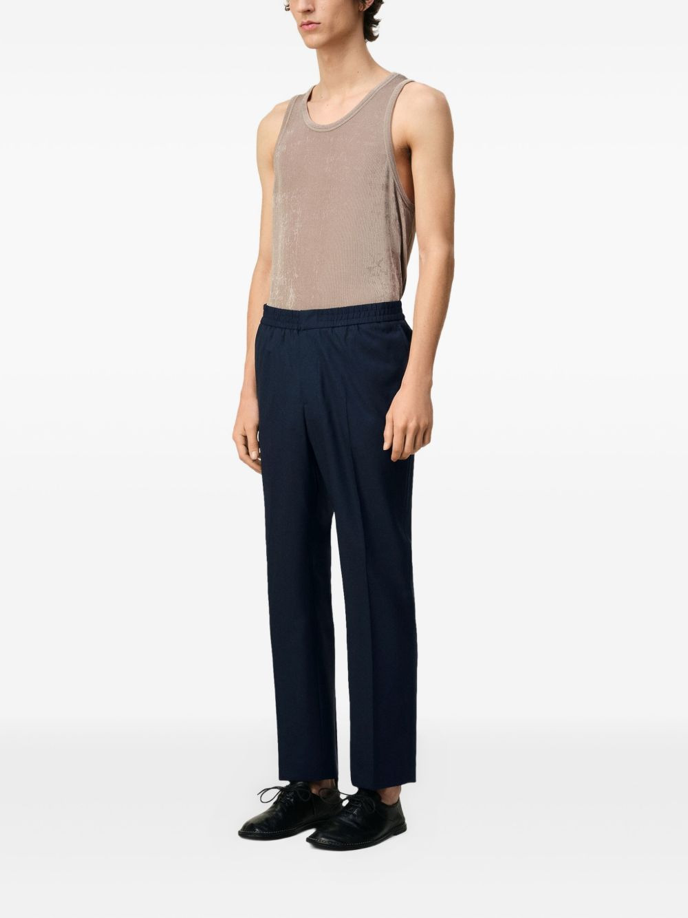 straight-leg wool trousers - 3