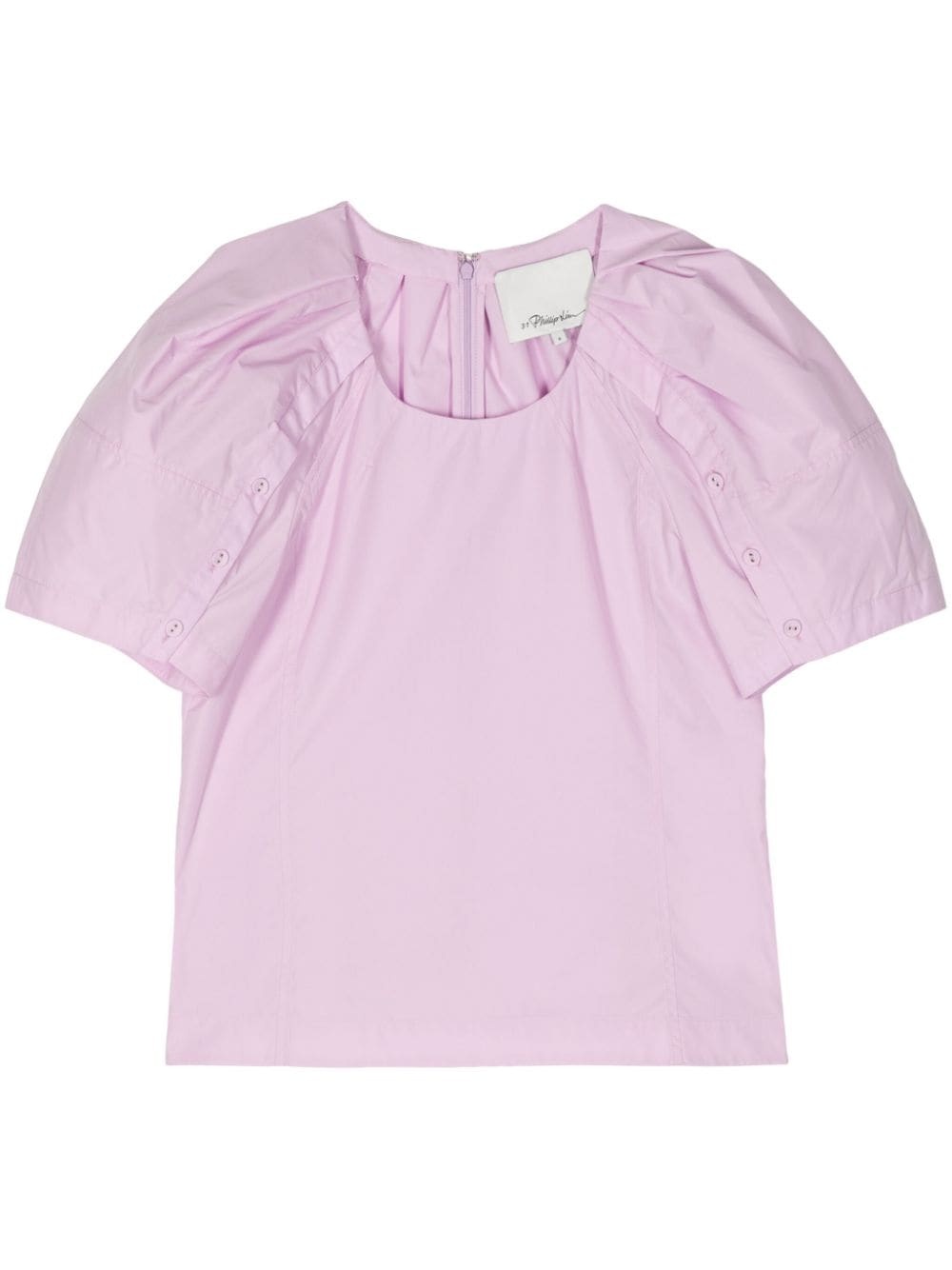 puff-sleeve button-detail top - 2