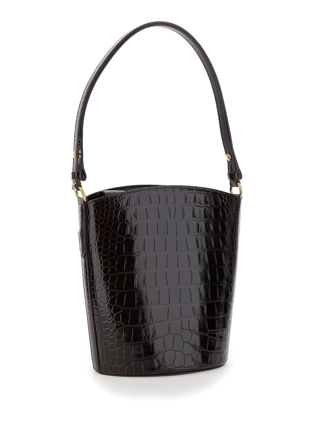 Tom Ford Women Brown Handbag With T Logo Detail In Croco Printed Leather Woman - 3