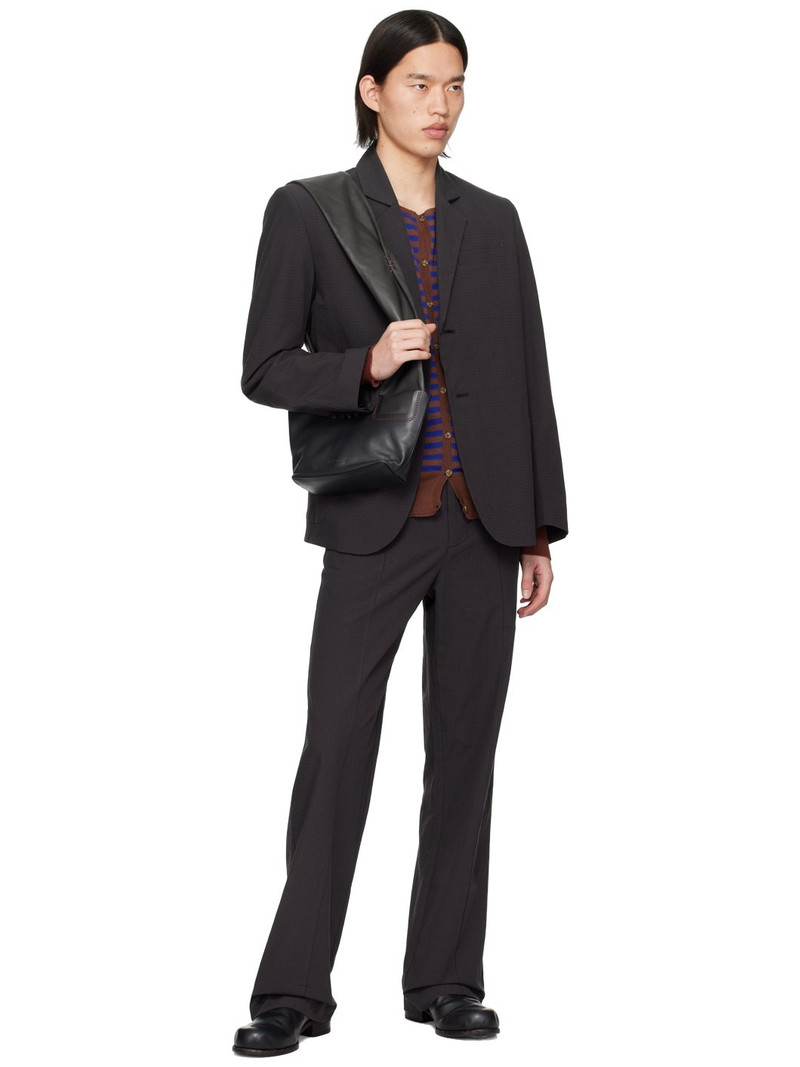 EDWARD CUMING Brown & Navy Striped Blazer outlook