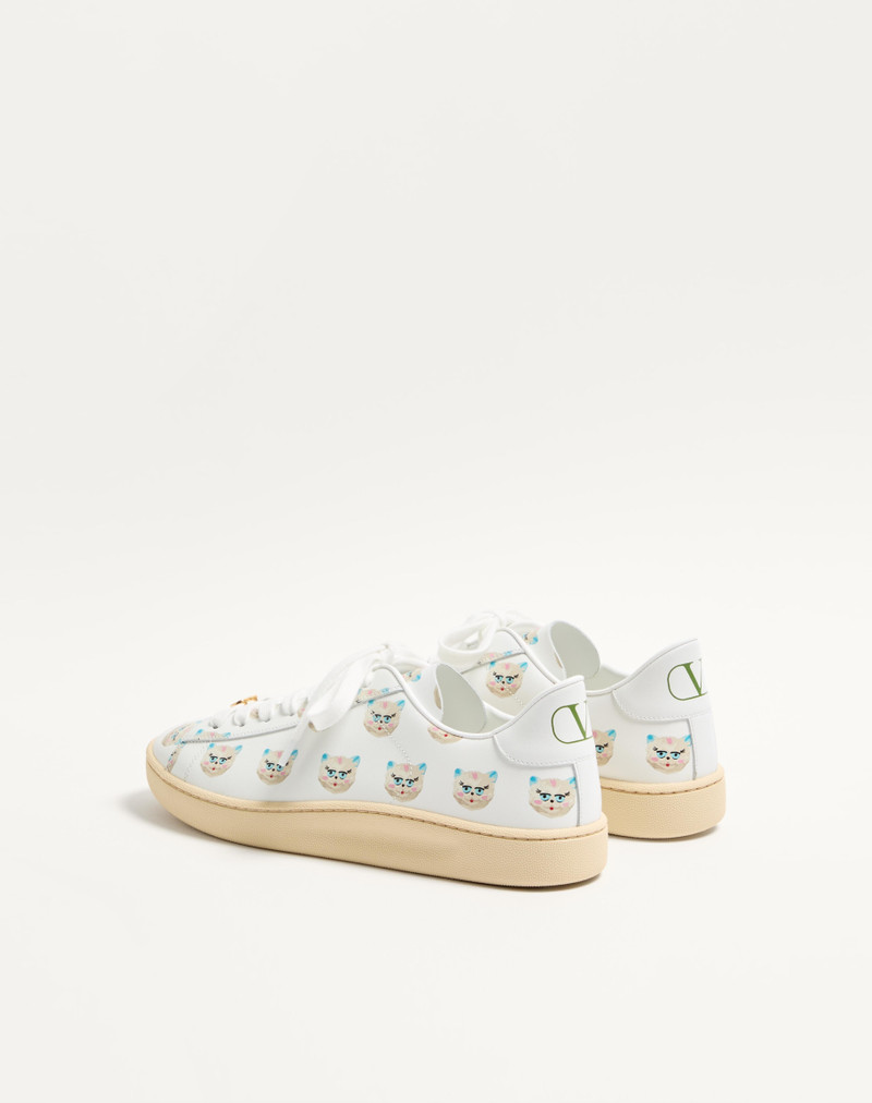 Valentino ROYCO SNEAKER IN NAPPA CALFSKIN WITH LE CHAT DE LA MAISON MOTIF outlook
