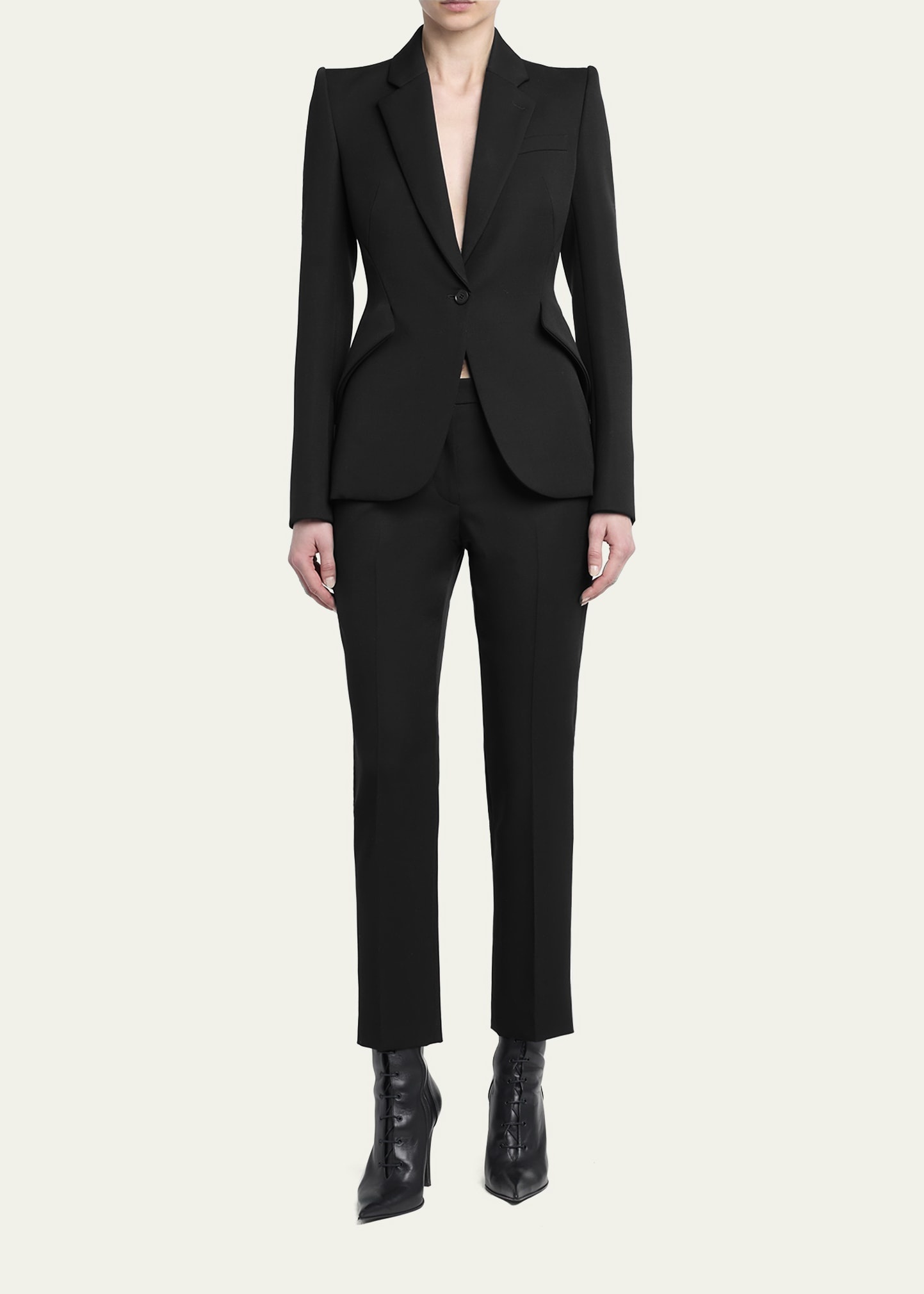Cropped Cigarette Trousers - 2