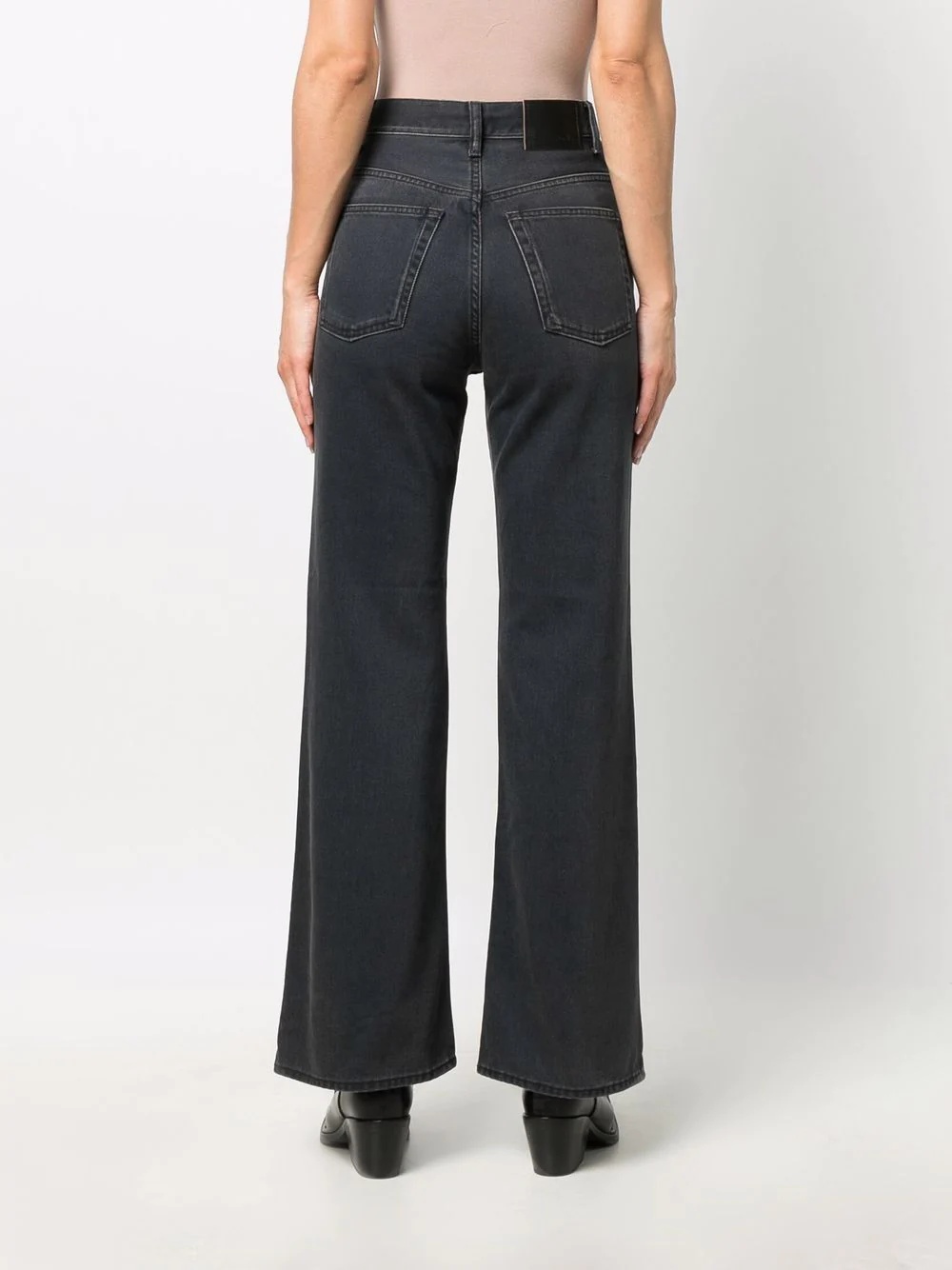 high-waisted flared jeans - 4