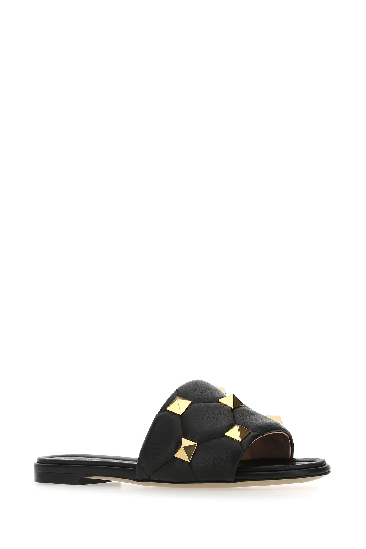 Black nappa leather Roman Stud slippers - 2