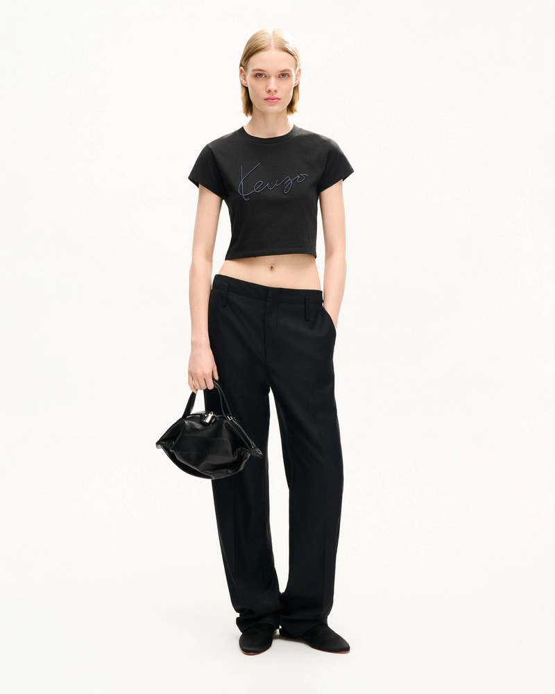 KENZO 'KENZO Signature' embroidered cropped T-shirt in cotton outlook