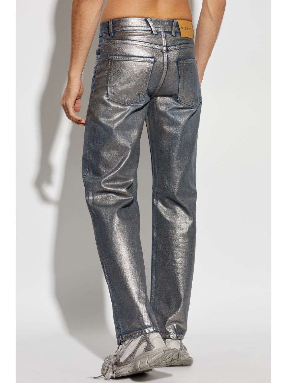 coated straight jeans - 4