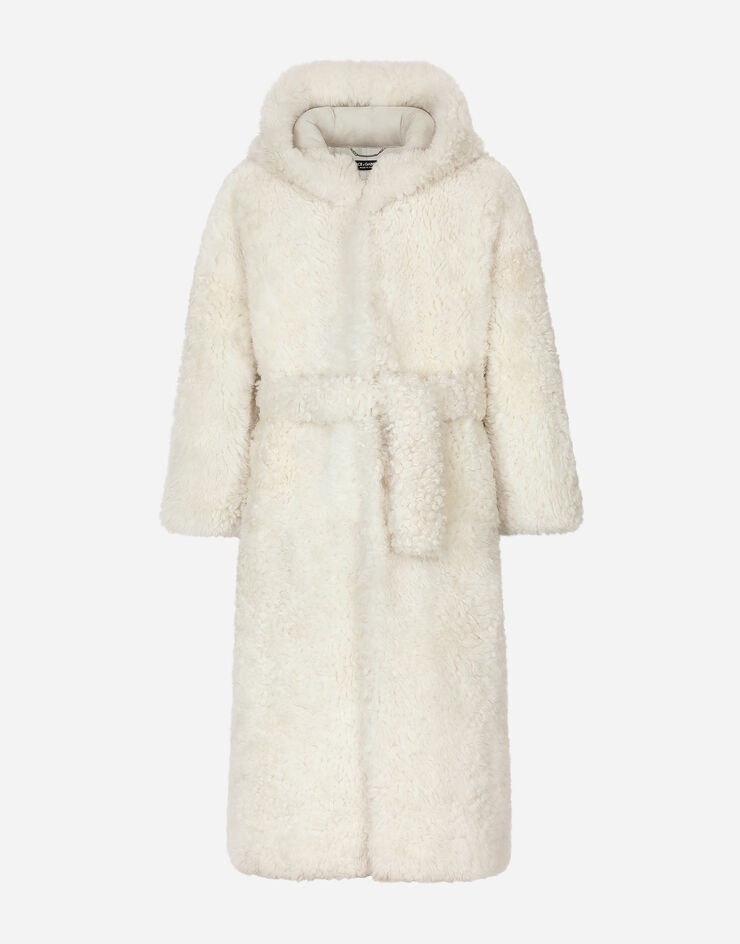 Shearling coat with hood - 1