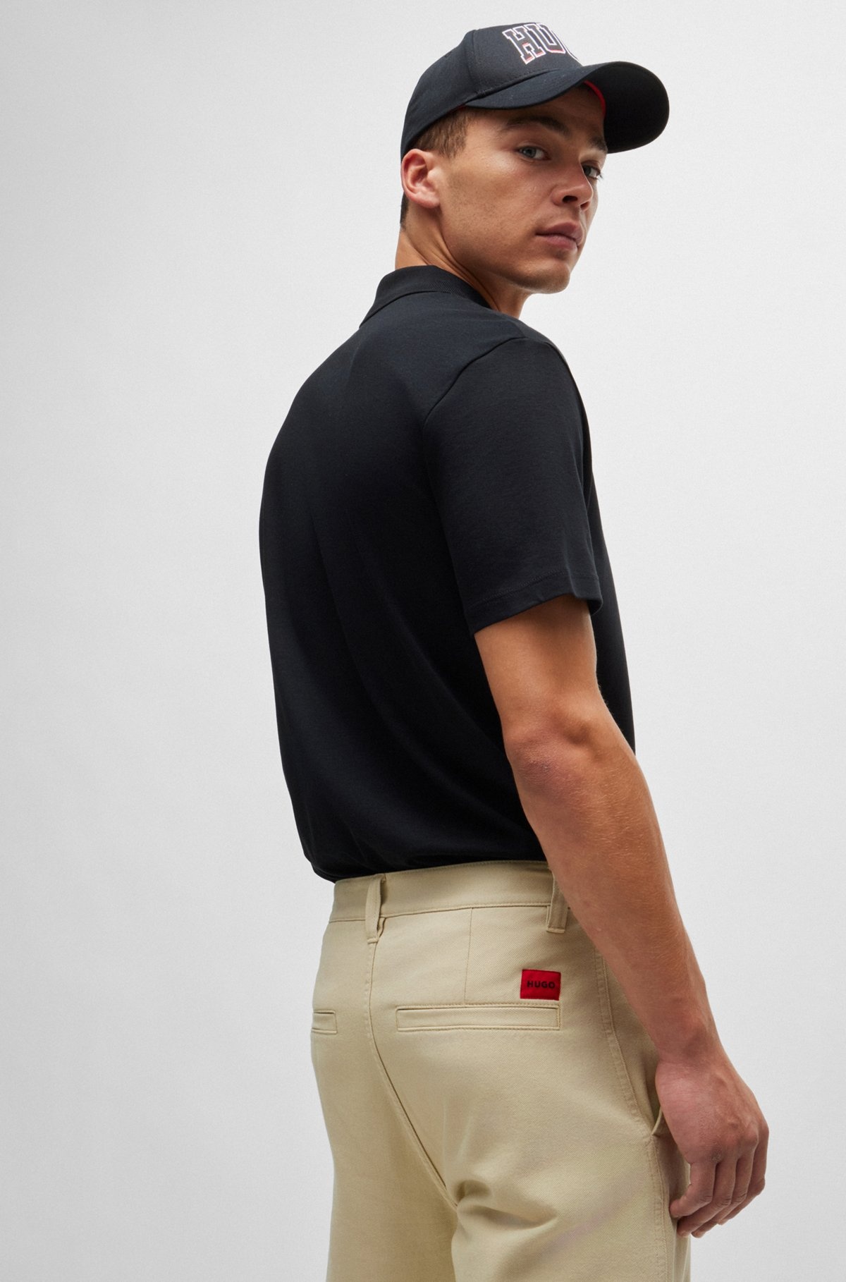 TAPERED-FIT REGULAR-RISE TROUSERS IN COTTON TWILL - 5