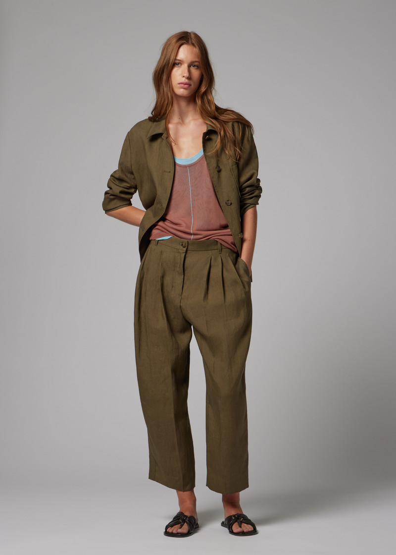 Women's Khaki Linen Jacket 5