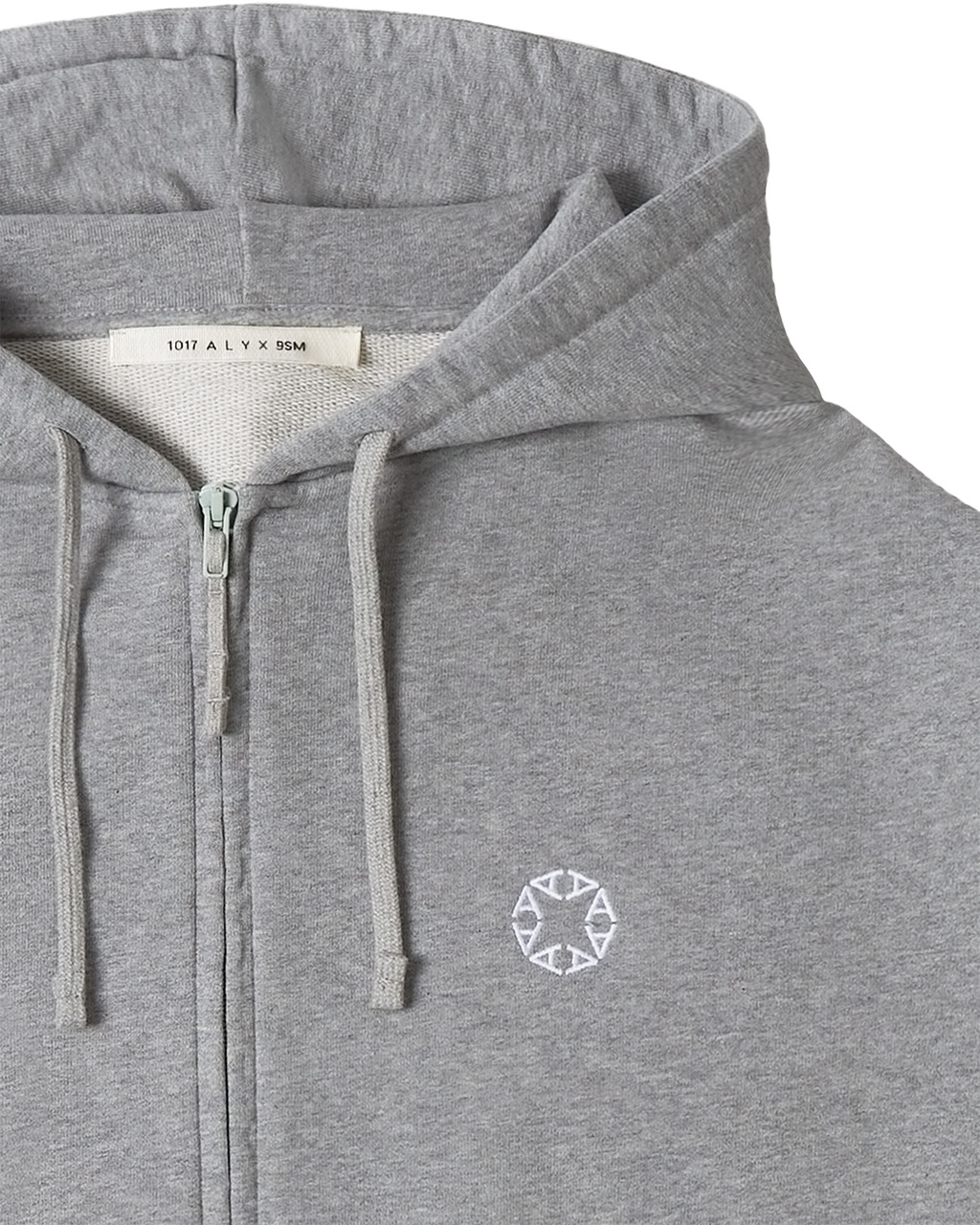 GREY BOXY ZIP-UP HOODIE - 3