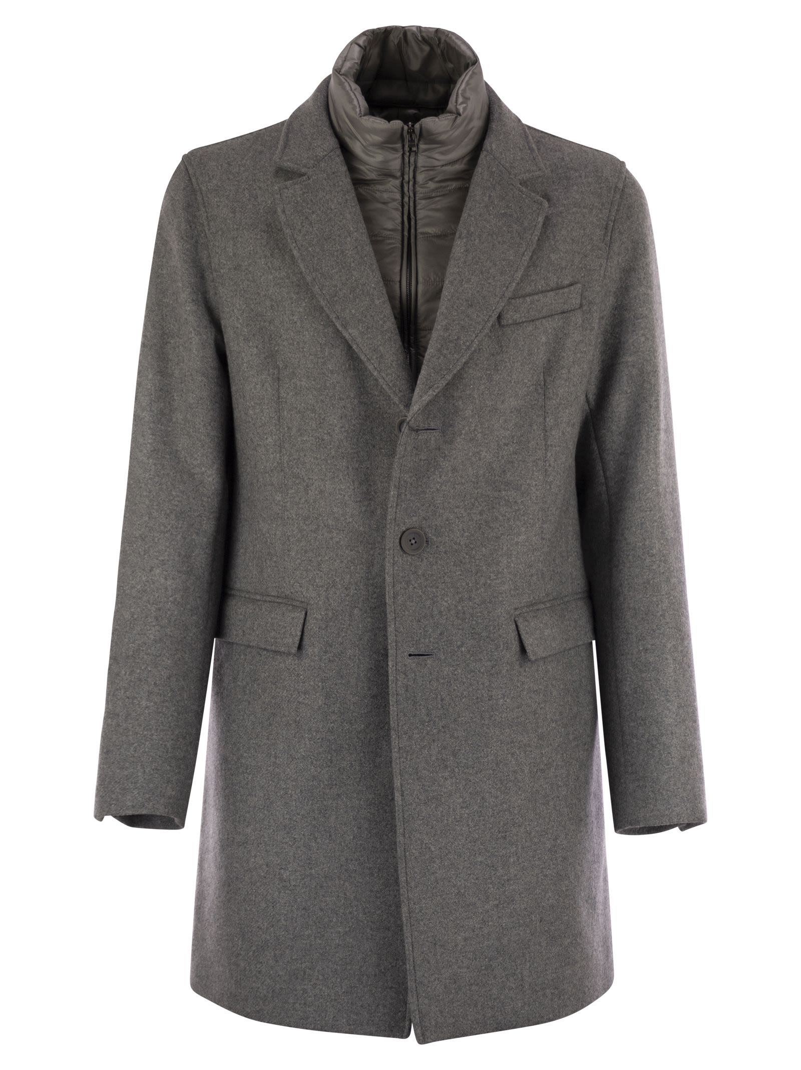 Herno Men Wool Coat With Bib - 1