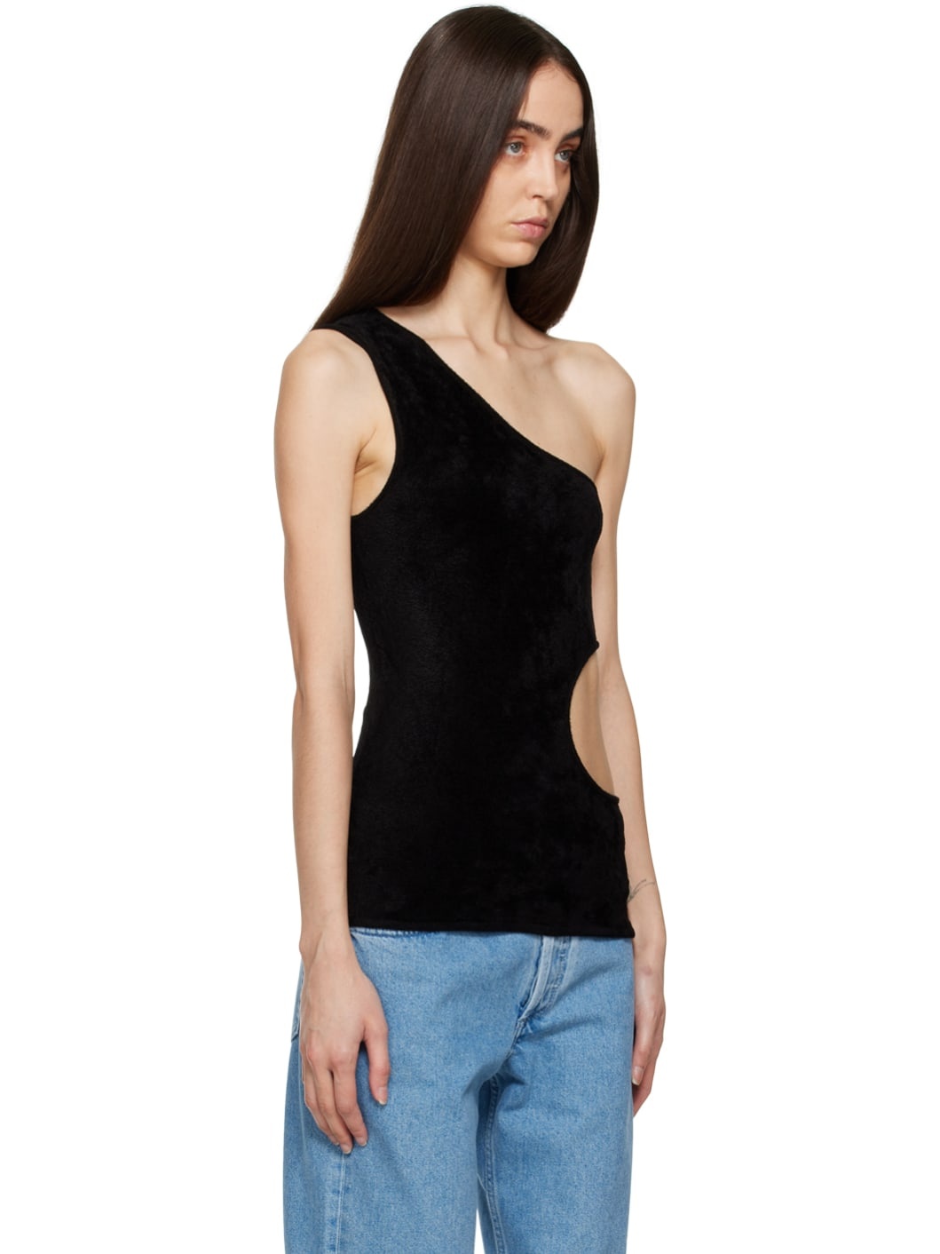Black Cutout Tank Top - 2