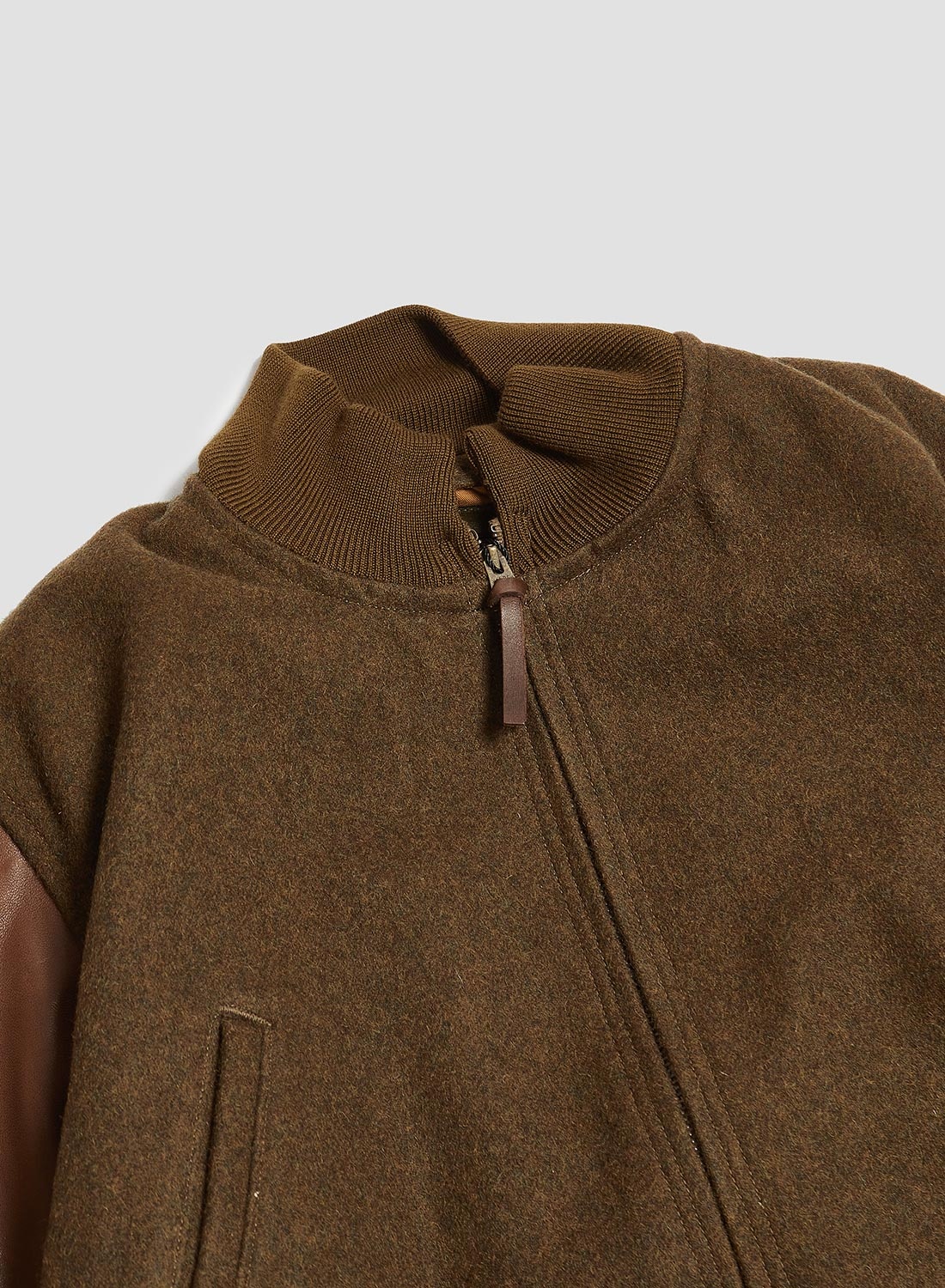 40's Tankers Jacket Army Melton Wool in Green - 2