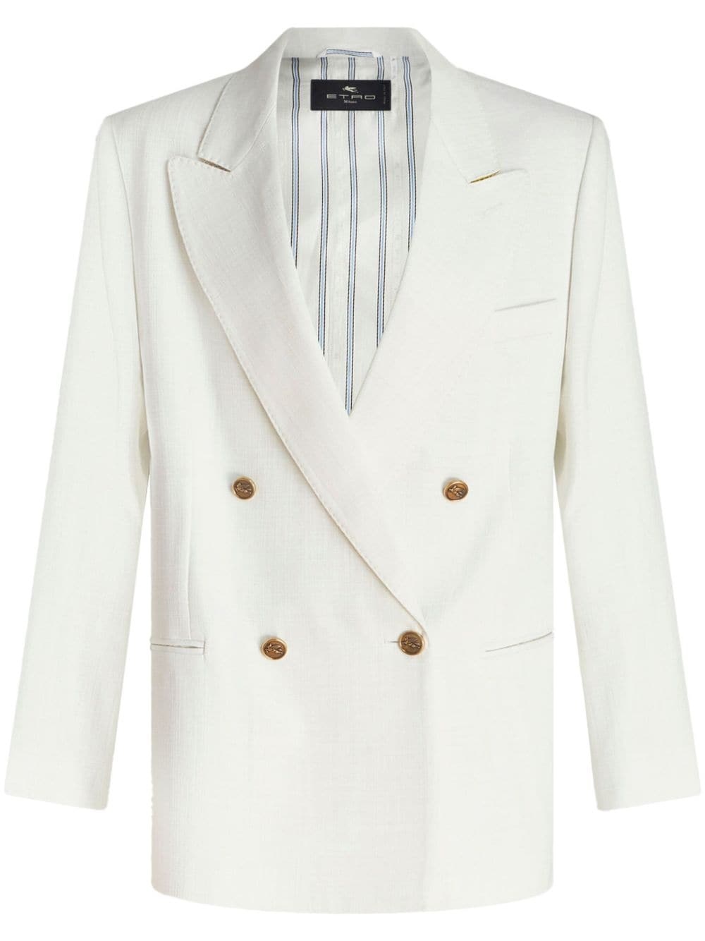 slub-texture double-breasted blazer - 1