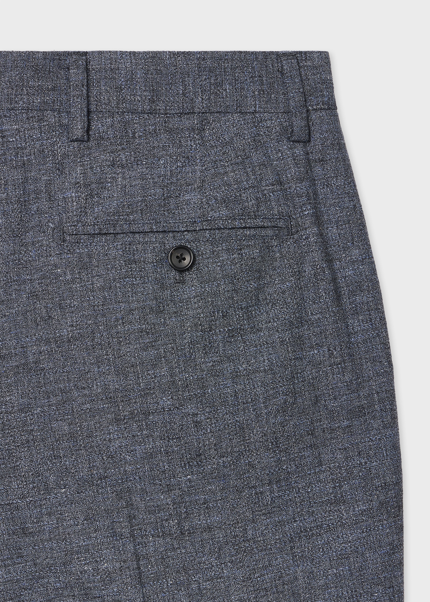 Slate Blue Cotton-Linen Melange Trousers - 2