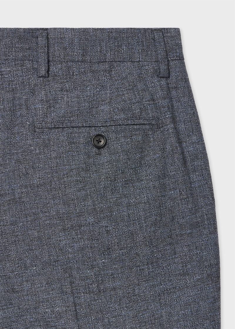 Paul Smith Slate Blue Cotton-Linen Melange Trousers outlook