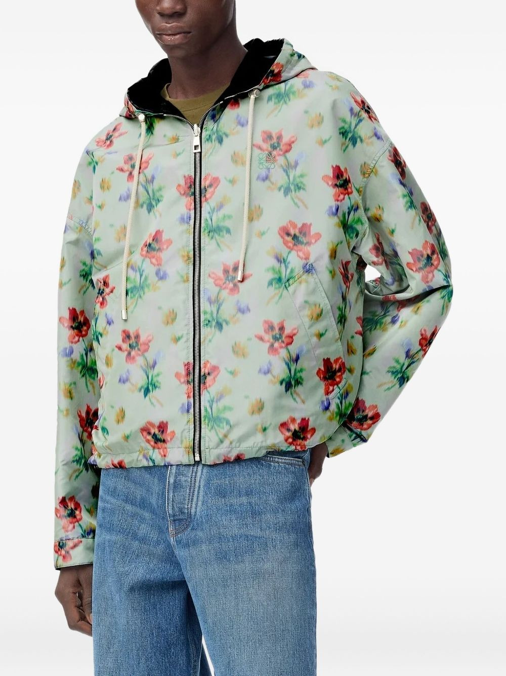 reversible floral-print hooded jacket - 3