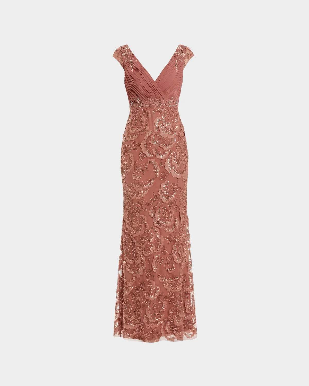 Embellished Floral Column Gown - 1
