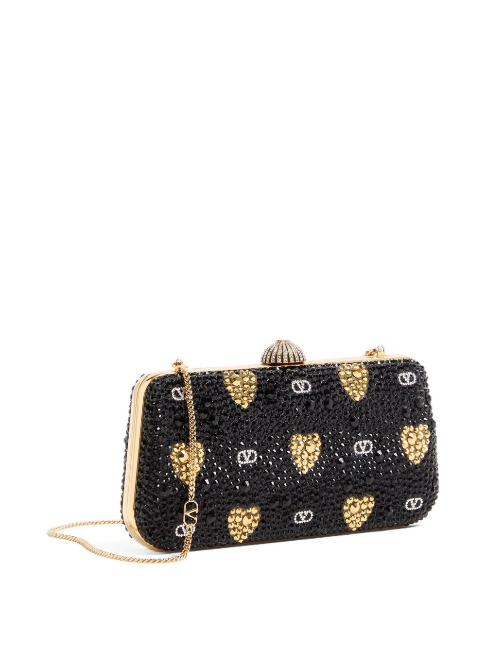 heart motif embellished clutch bag - 3