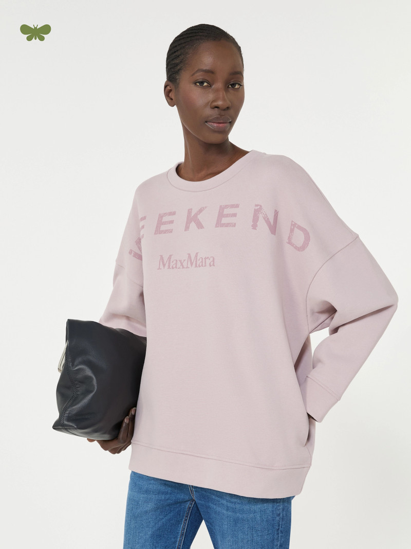 GOMMOSO Cotton crew-neck sweatshirt - LILAC 5