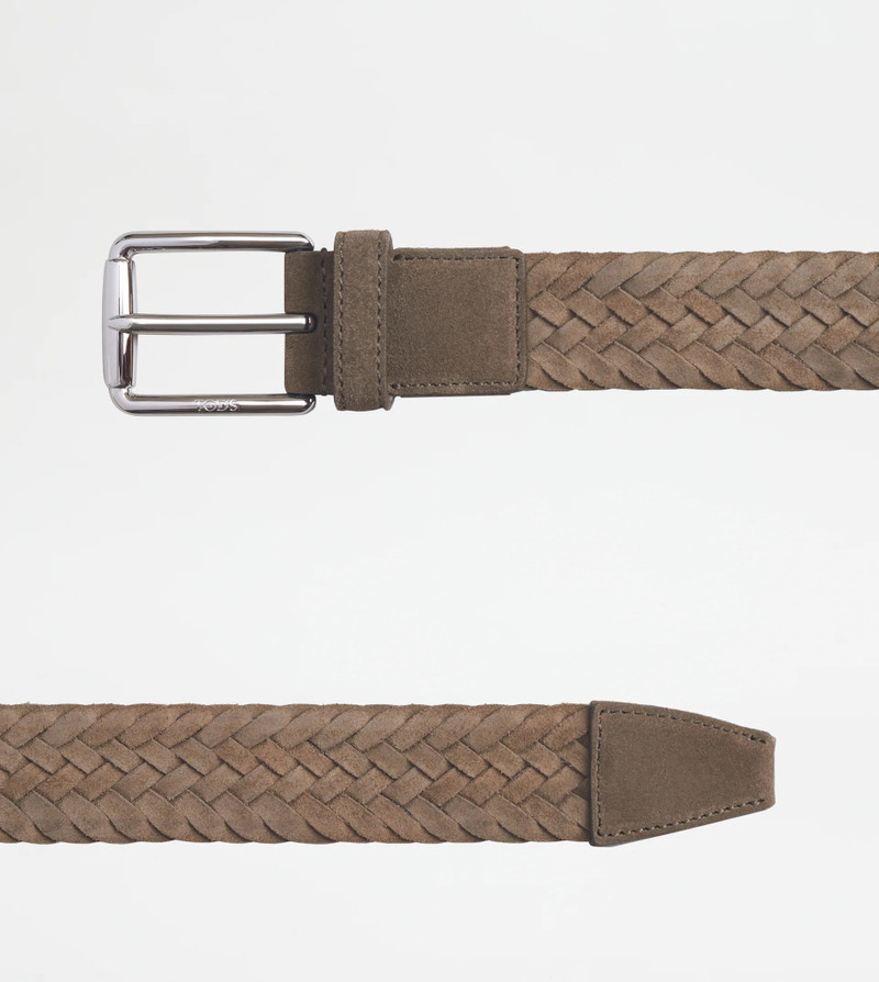 Tod's BELT IN SUEDE - GREEN outlook
