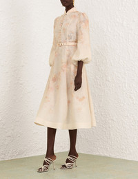 Zimmermann CRUSH BUTTONED MIDI DRESS | REVERSIBLE