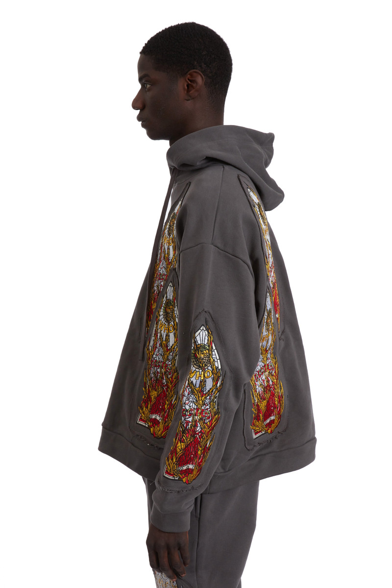FLAME GLASS EMBROIDERED HOODED PULLOVER 5