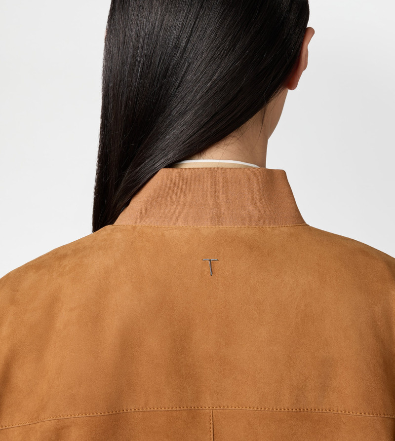 PASHMY BOMBER JACKET IN SUEDE - ORANGE 12