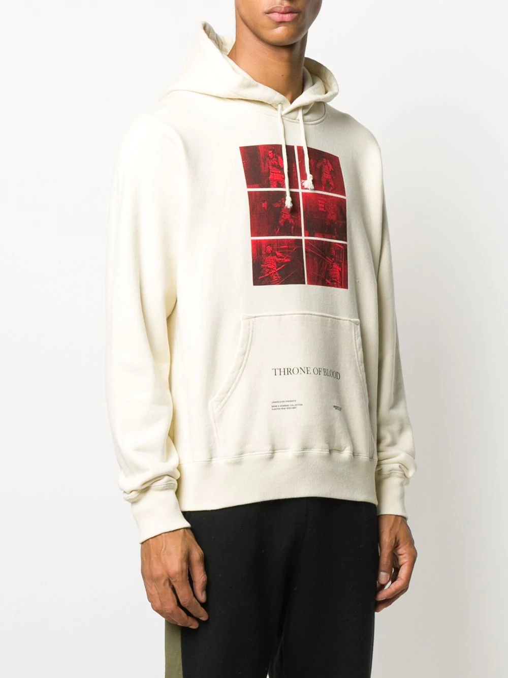 graphic print drawstring hoodie - 3