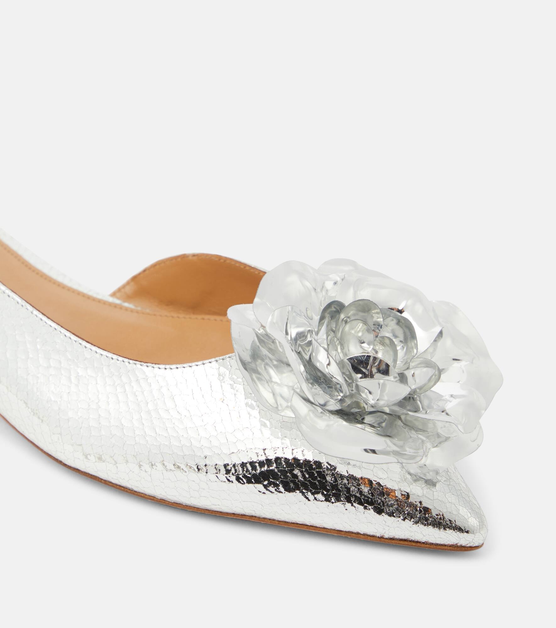 Paris Rose mirrored leather ballet flats - 6