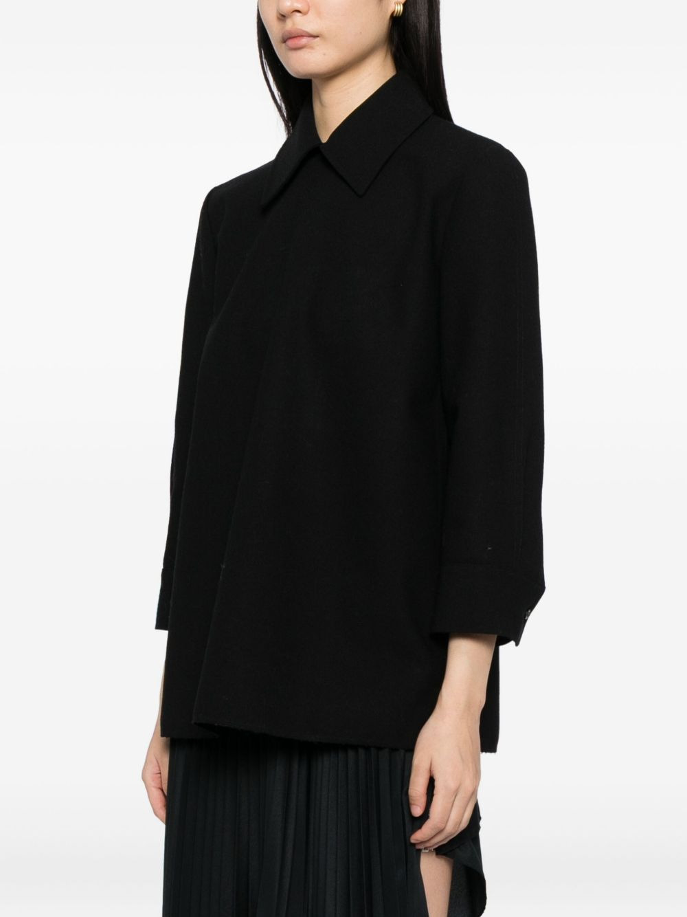 wool collared top - 3