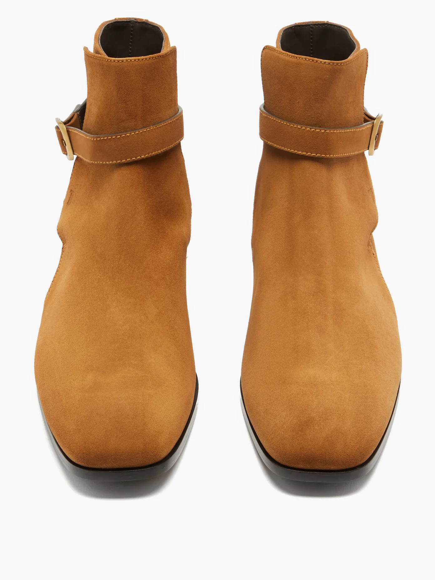 Buckled-suede ankle boots - 5