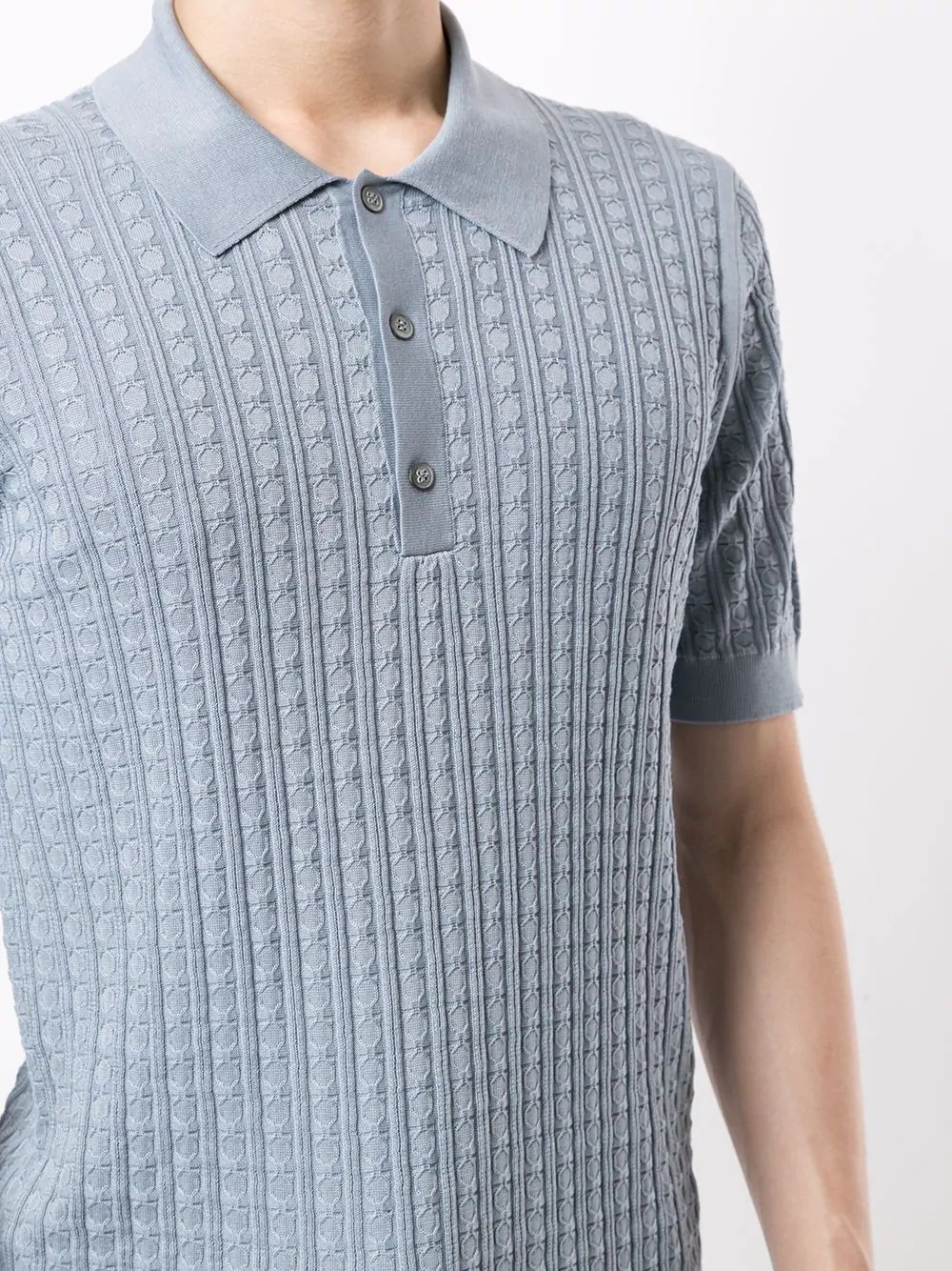 short-sleeve knitted polo shirt - 5