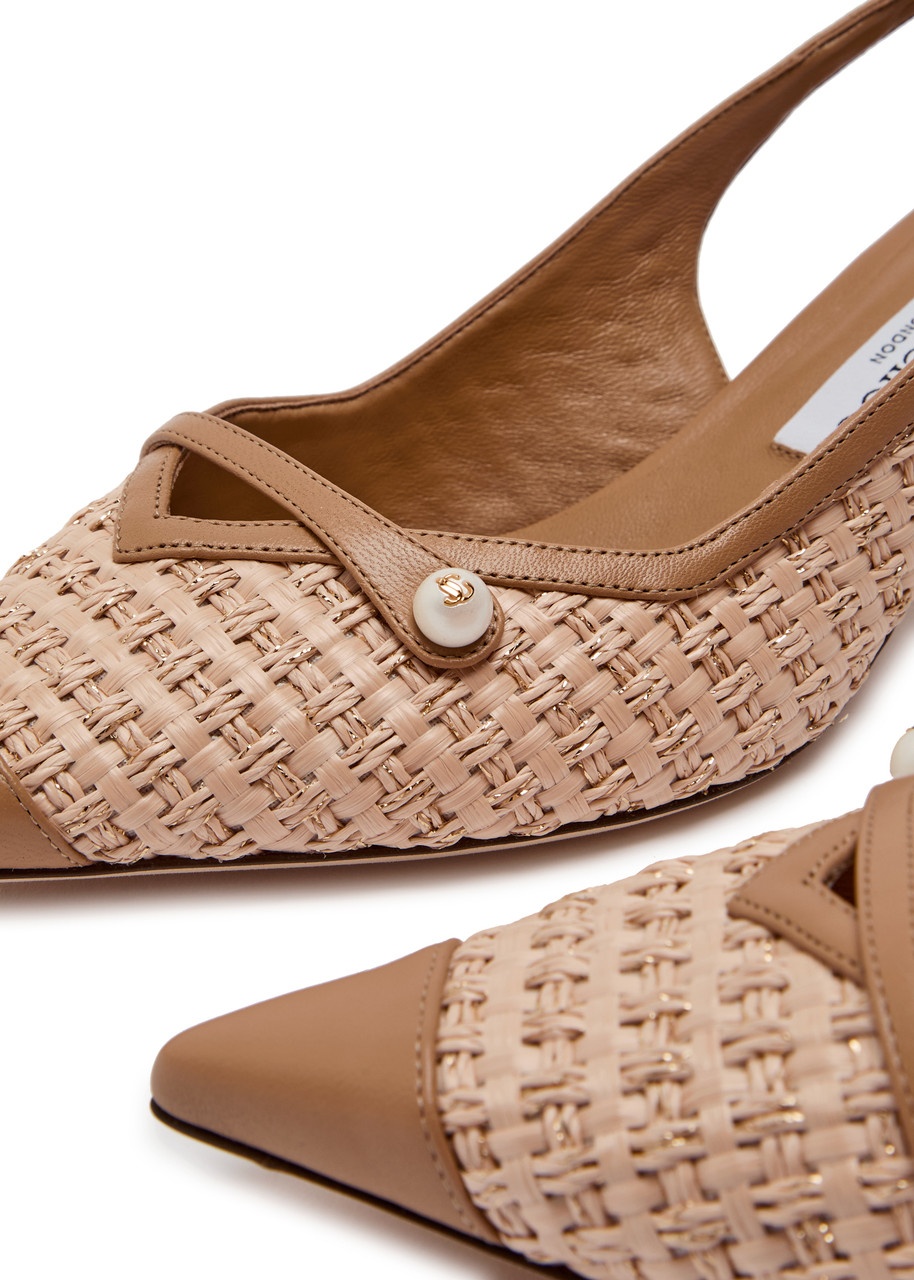 Jimmy Choo Amita 45 Raffia Slingback Pumps - 4
