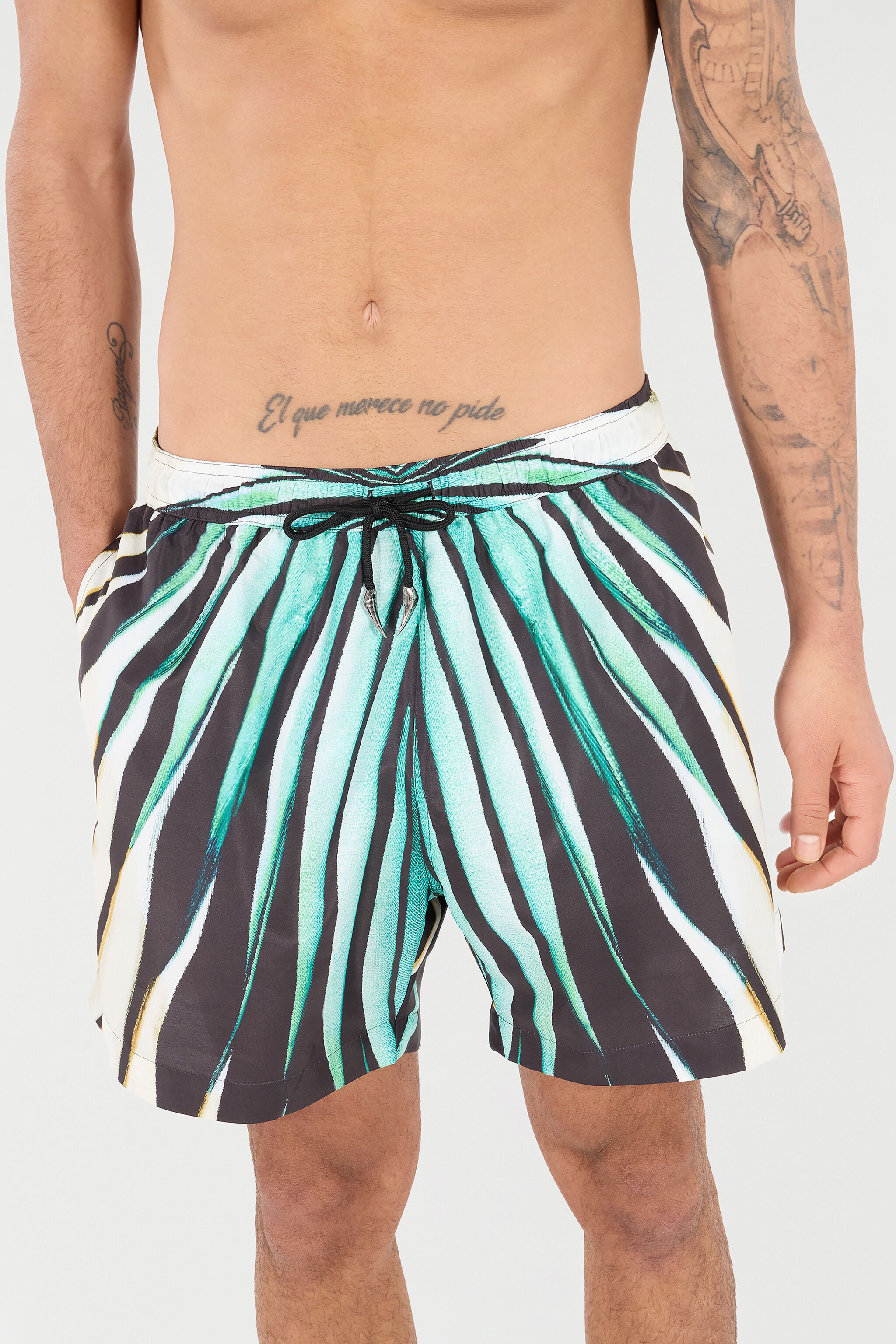 Ray Of Gold Print Nylon Sea Shorts - 6