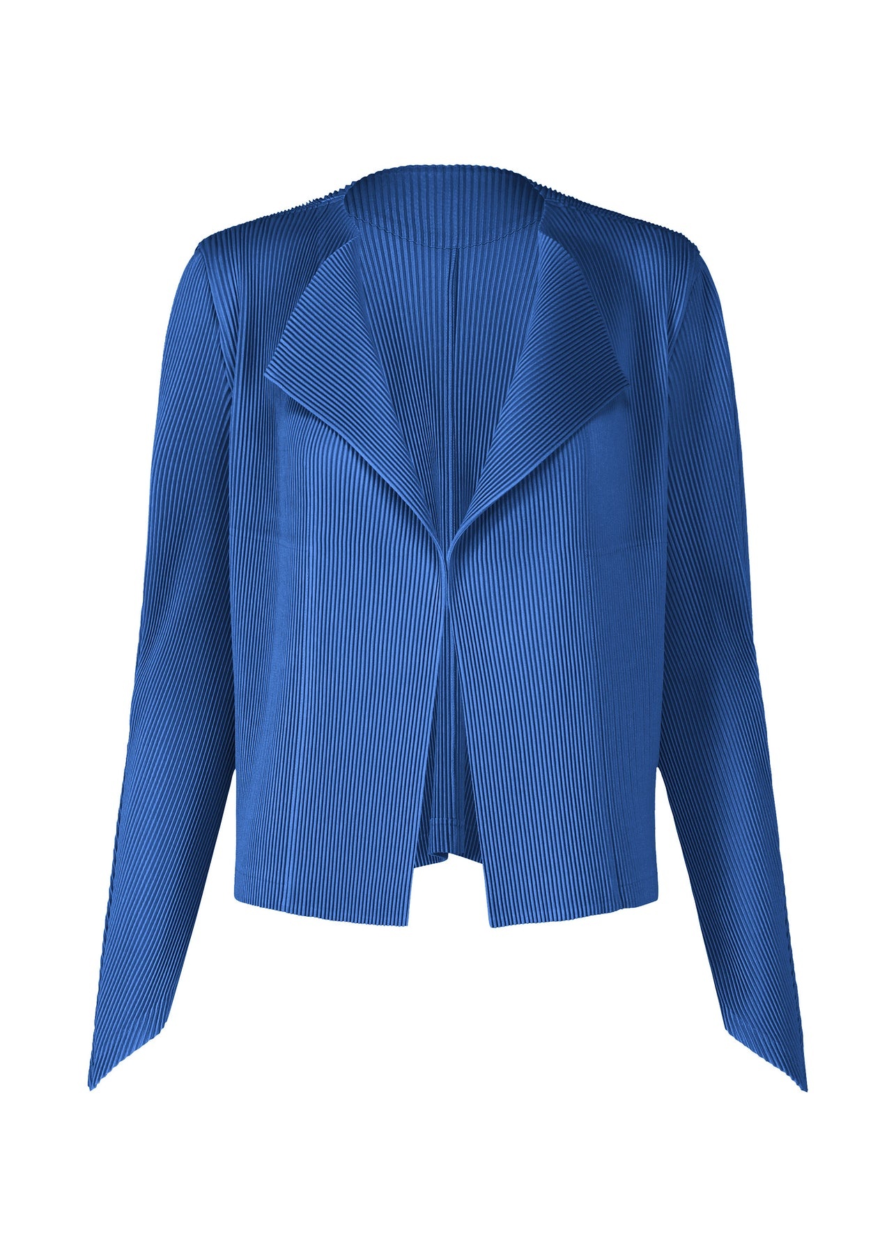 LEATHER LIKE PLEATS CARDIGAN - 1