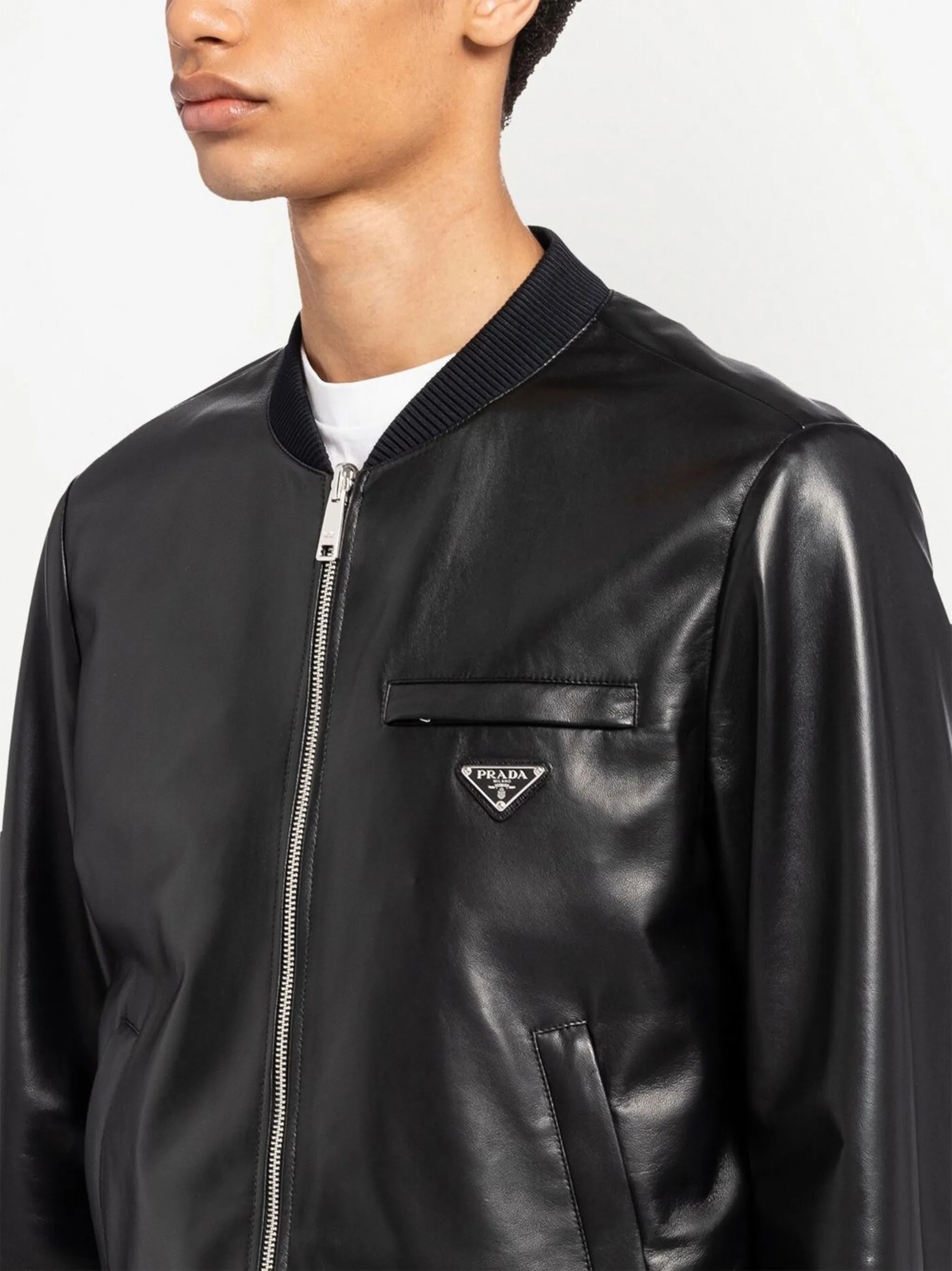 Prada Leather Bomber Jacket - 2