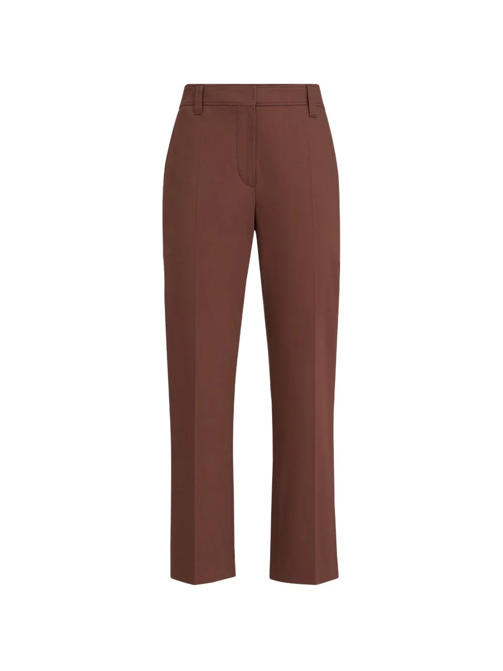 stretch twisted cotton twill cigarette trousers with monili - 1