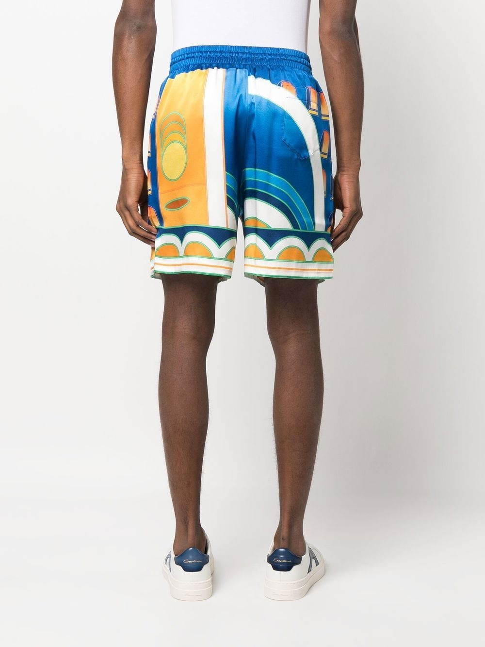 Paysage printed silk shorts - 4
