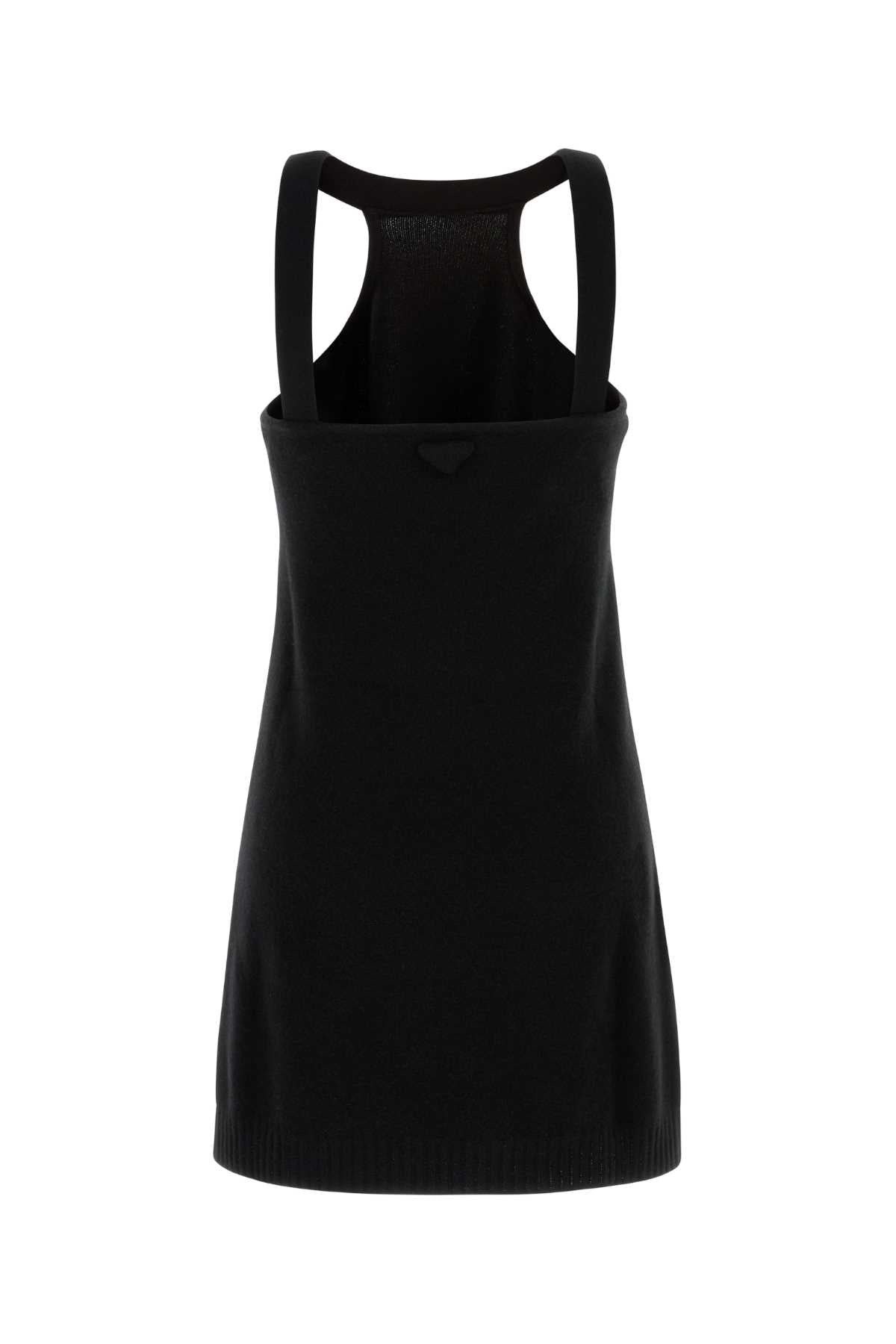 Prada Women Black Wool Mini Dress - 2