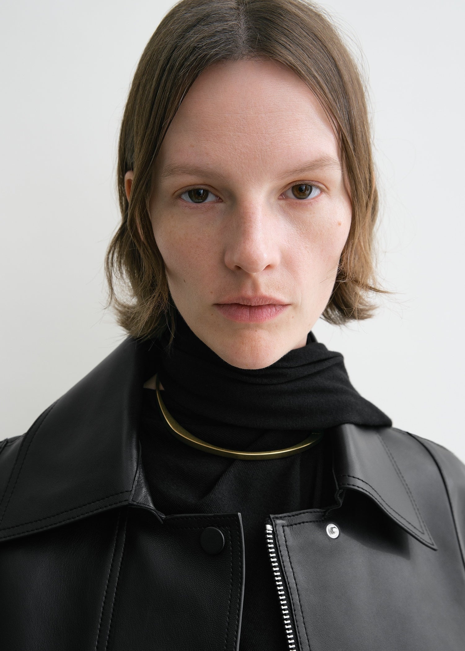 Double leather cape black - 6
