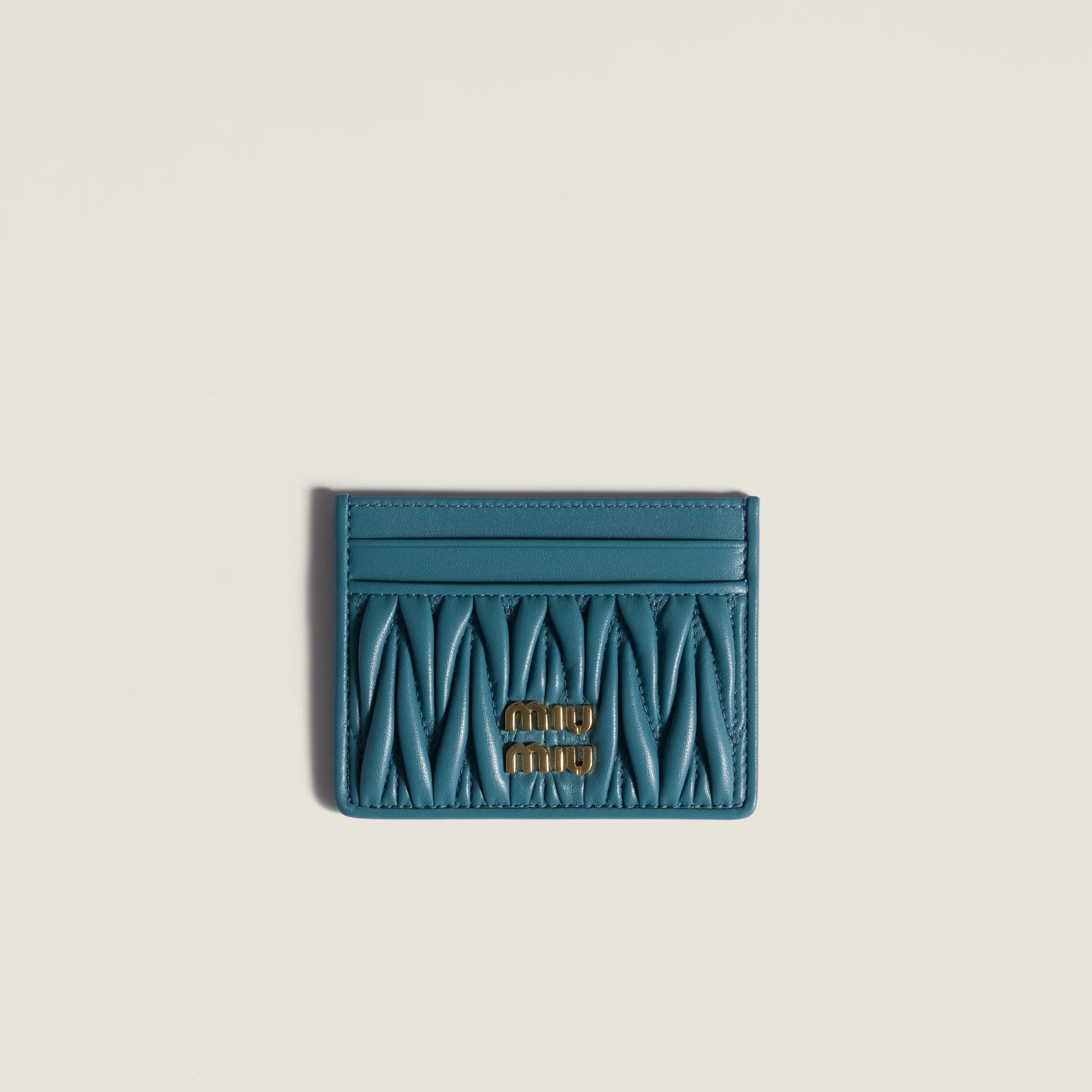Matelassé nappa leather card holder - 1