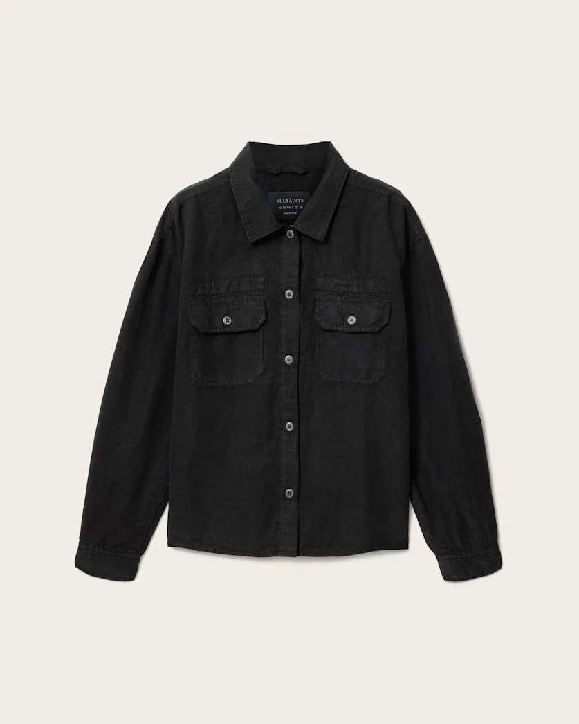 KORTEN LINEN BLEND RELAXED FIT SHACKET - 1
