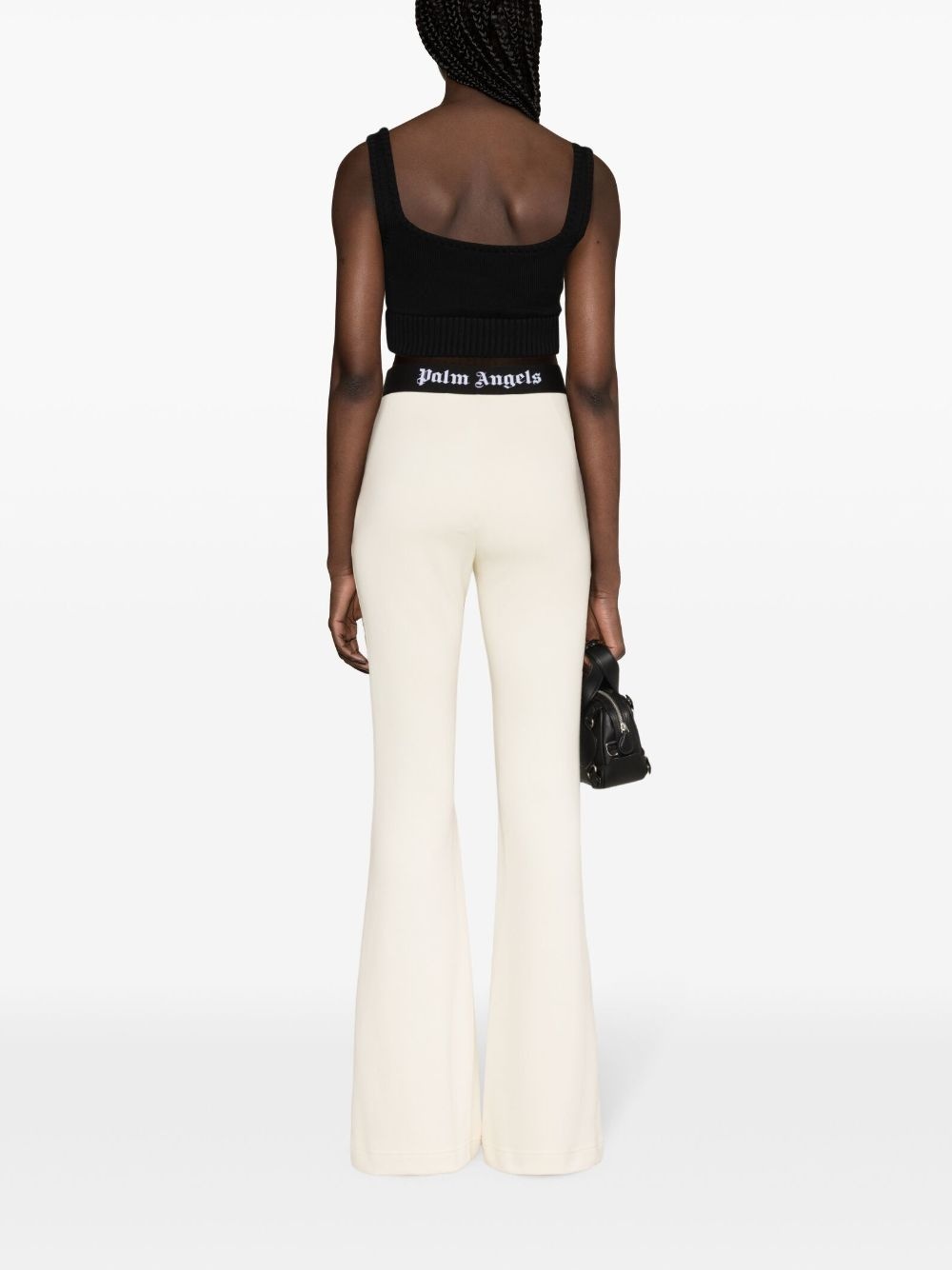 logo-tape flared track pants - 4