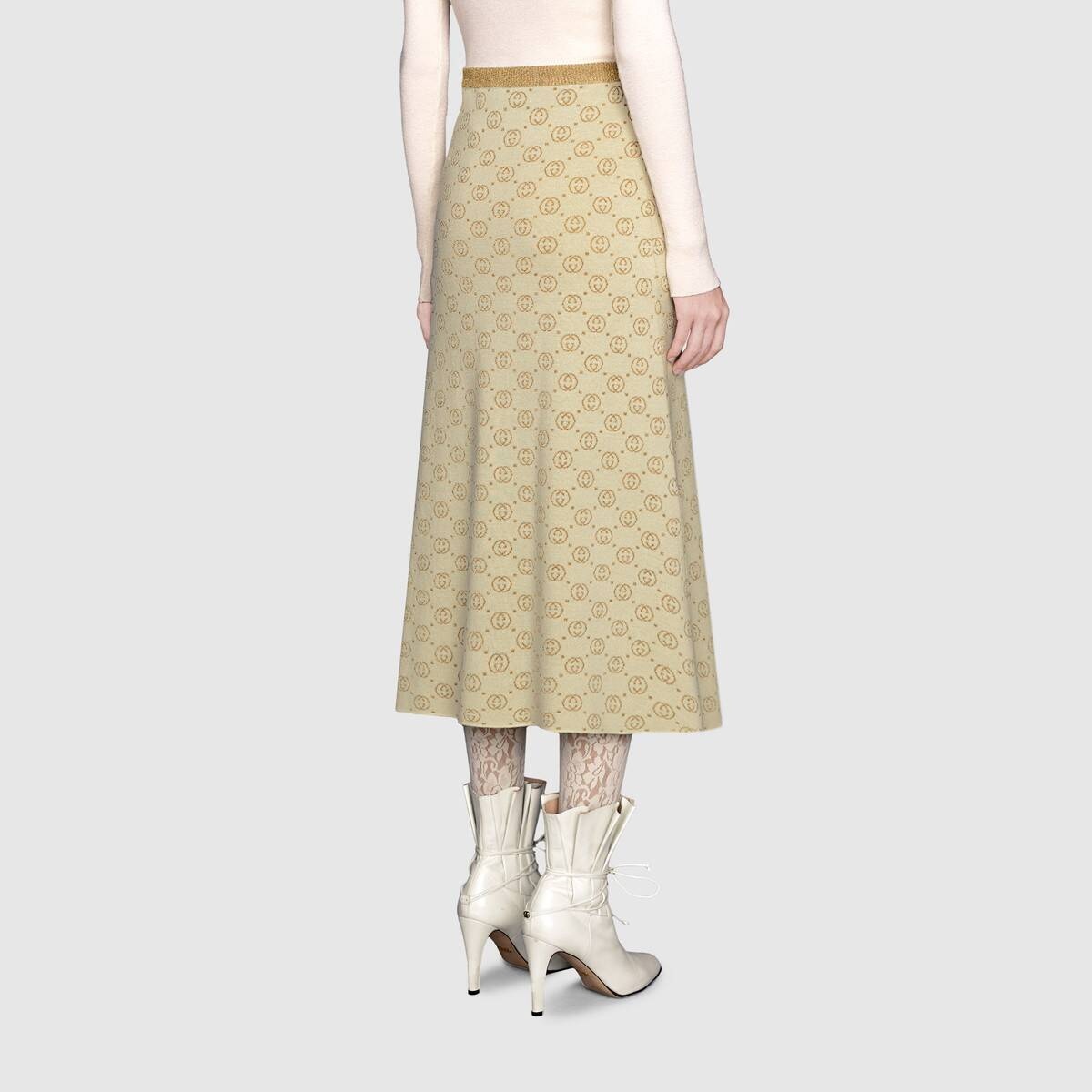 Interlocking G lamé wool skirt - 4