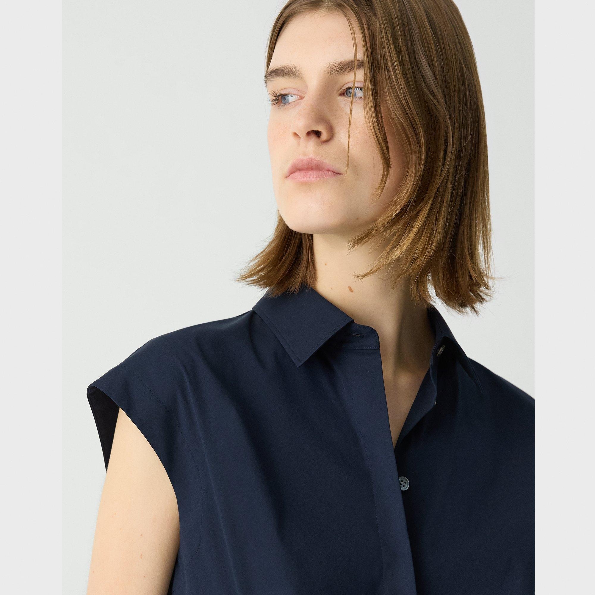 Cinched Cap Sleeve Shirt in Good Cotton - 5