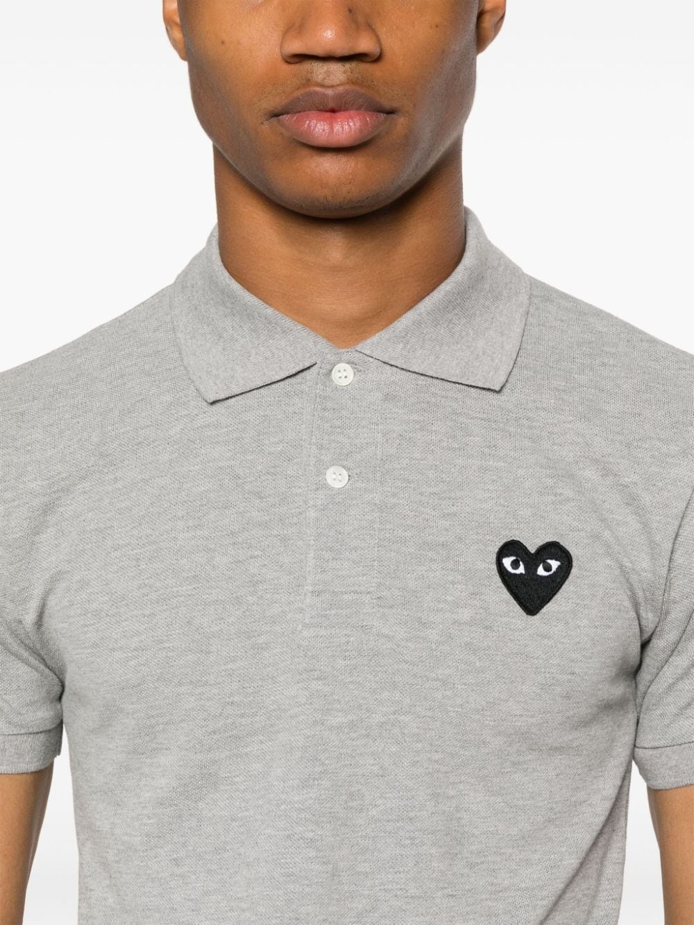 Heart-patch piqué polo shirt - 6